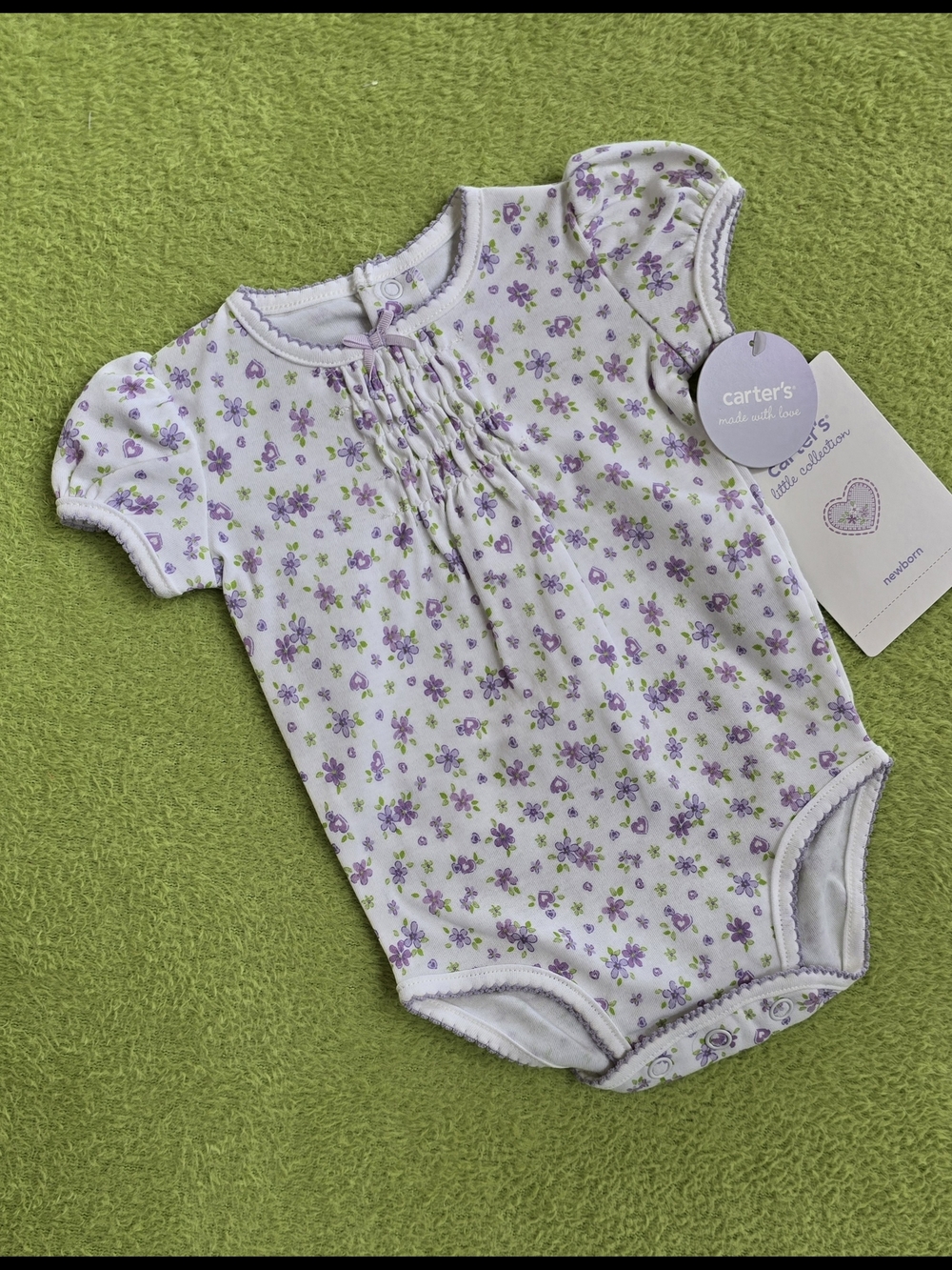 NWT  3-6M  Baby Girl  Floral One-Piece Bodysuit Purple CREEPER - ROMPER (Q2)